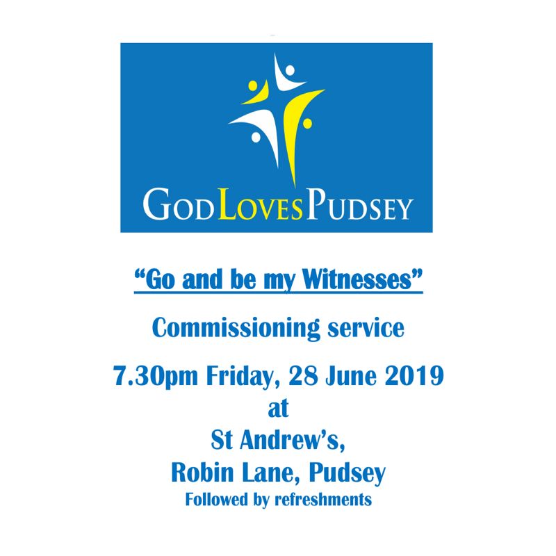God Loves Pudsey Commissioning Service Poster